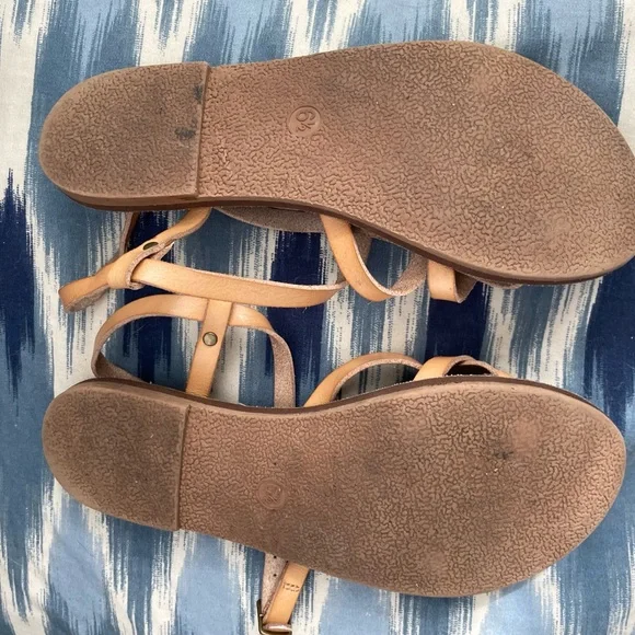 Tan strappy sandals sz 6.5 - Picture 2 of 2